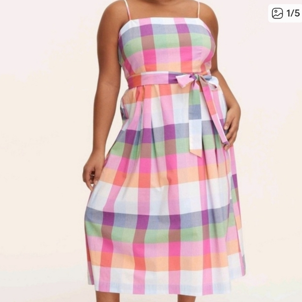Kate Spade New York For Target Multicolor Plaid Women's Dress Size Large